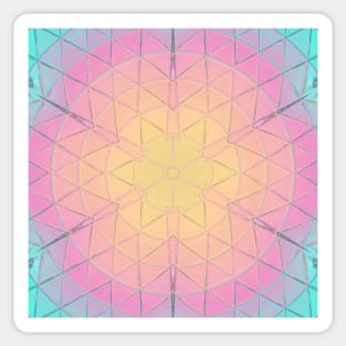 Mosaic Mandala Yellow Pink and Blue Sticker